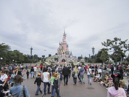 Visit the theme park of Disneyland Paris, composed of its different attractions, themed corners and shops or shows.のeditorial素材