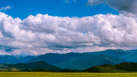 Mountains and clouds. Mountain Altaiの写真素材