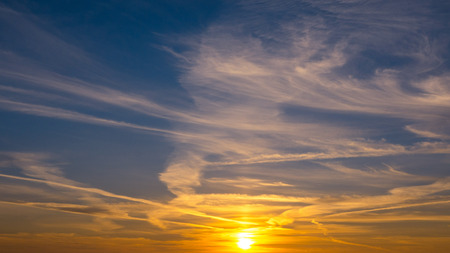 Beautiful sunset in the skyの写真素材