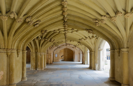 Architecture details - Lincolns Inn vaulted ceiling. The Honourable Society of Lincoln's Inn is one...
