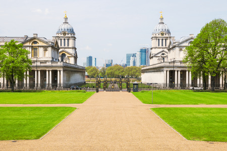 View of The University of Greenwich from Queen's House in London, UKのeditorial素材