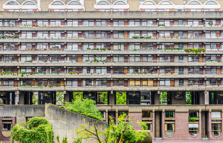 Brutalist architecture building in the Barbican Complex, Londonの写真素材