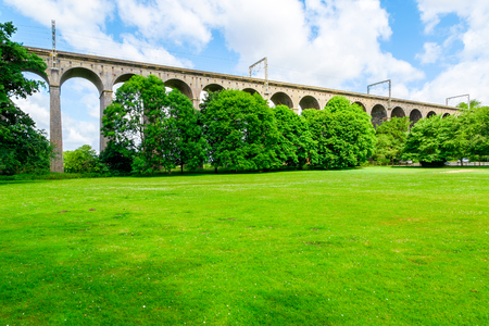 Digswell Viaduct (Welwyn Viaduct) seen from the ground. Its located between Welwyn Garden City and Digswell in the UKの写真素材