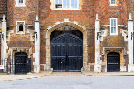 Front entry of St James Palace in Pall Mall, London, UK