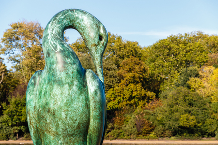 London, UK - October 3, 2016 - Isis bronze sculpture on the bank of the Serpentine lake in Hyde Parkのeditorial素材
