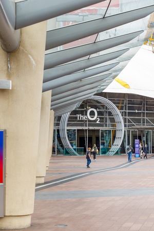 London, UK - May 15, 2017 - Peninsula Square leading to The O2 Arena entrance, a large entertainment venue on the Greenwich peninsulaのeditorial素材