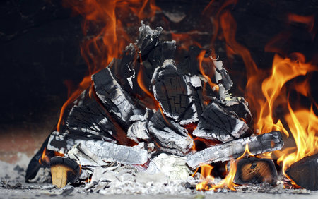 wood burning in the fire bright fire