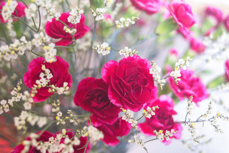 mix flowers in a vaseの写真素材