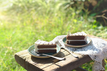 have cake outdoorの写真素材