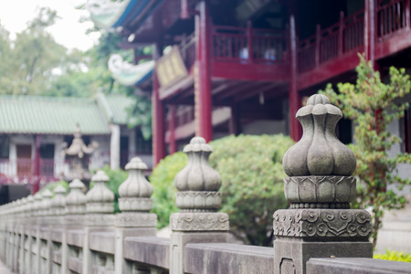 beautiful stone statue of a handrail in a parkのeditorial素材