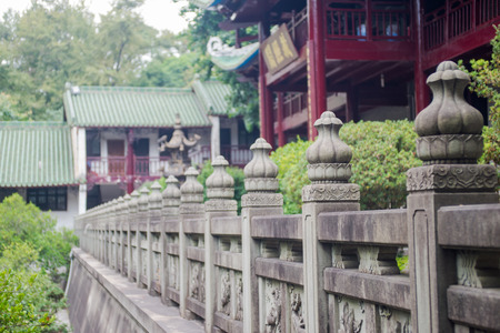 beautiful stone statue of a handrail in a parkのeditorial素材