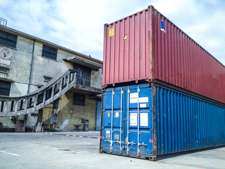 containers in the dockyard