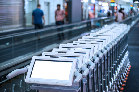 handcart with monitorの写真素材