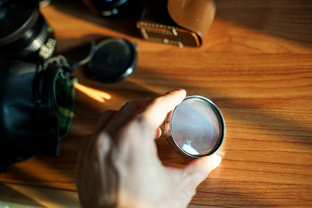 checking a filter, camera accessoriesの写真素材