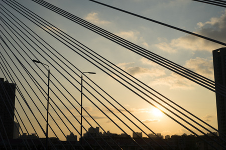 sunset bridgeの写真素材