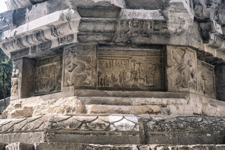 foundation of stone towerの写真素材