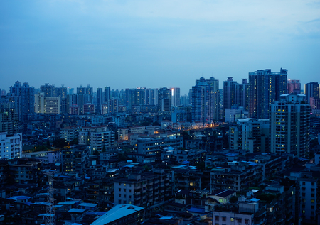 twilight view of Guangzhou cityのeditorial素材