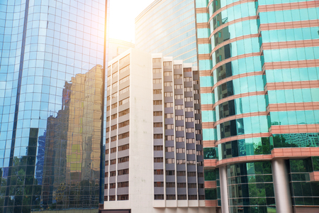 modern office buildings in downtownの写真素材