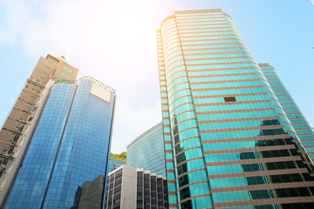 modern office buildings in downtownの写真素材