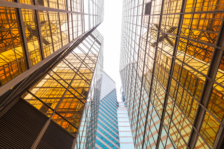 modern office buildings in downtownの写真素材