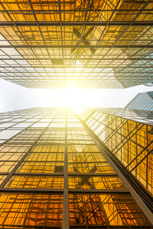 modern office buildings in downtownの写真素材
