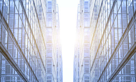 modern office buildings in downtownの写真素材