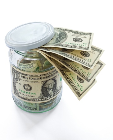 money in the jarの写真素材