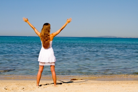 Relaxation on the beach の写真素材