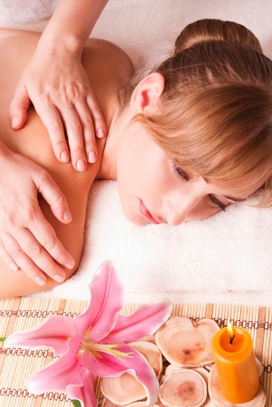 Massage body beatiful women relax in spaの写真素材