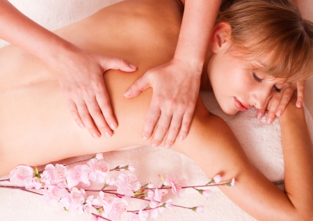 Massage body beatiful women relax in spaの写真素材