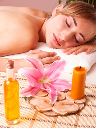 Massage body beatiful women relax in spaの写真素材