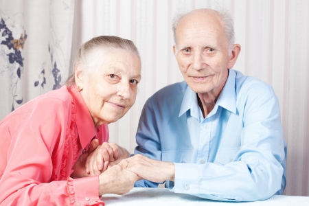 Positive elderly couple happyの写真素材