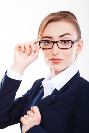 beautiful  business woman on white backgroundの写真素材