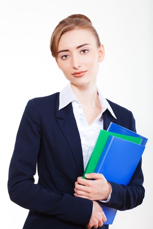 beautiful  business woman with books の写真素材