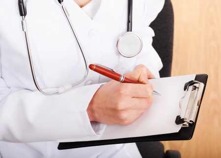 Portrait of a doctor with a stethoscope の写真素材
