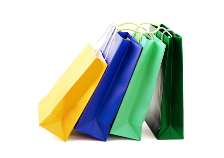 Several paper shopping bags の写真素材
