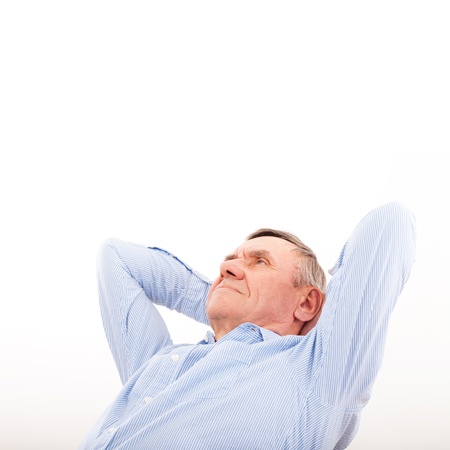 rest and dream of successful older menの写真素材