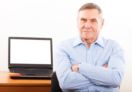 portrait of elderly man  smilingの写真素材
