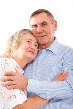 portrait of smiling elderly coupleの写真素材