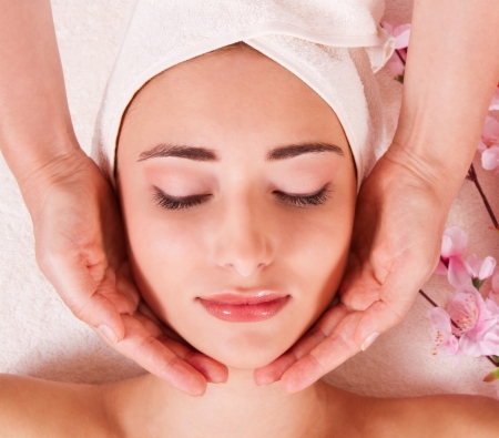 Beatiful women relax in spaの写真素材