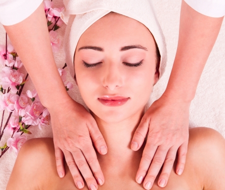 Beatiful women relax in spaの写真素材
