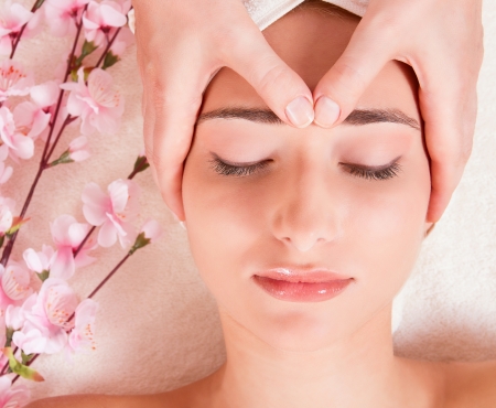 Beauty girl on spa treatmentの写真素材