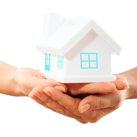 The house in human hands の写真素材