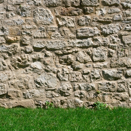 close up texture of old stone wallの写真素材