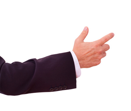 businessman shows clicks on your advertisementの写真素材