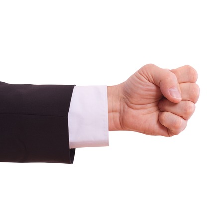 Advertising: Hand holding white empty paperの写真素材