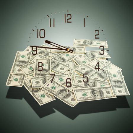 Money cash dollars with timeの写真素材