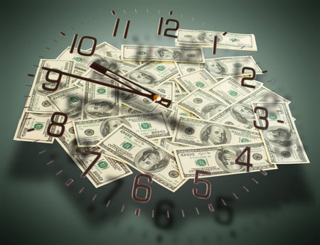 Money cash dollars with timeの写真素材