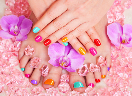 manicure and pedicure spa treatmentsの写真素材