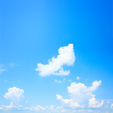 Blue sky with sun and beautiful clouds  for product montage texture background wallpaper. Stand for product showcase.の写真素材